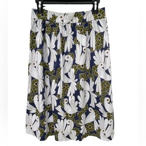 Ann Taylor dove and flower print summer skirt size 4